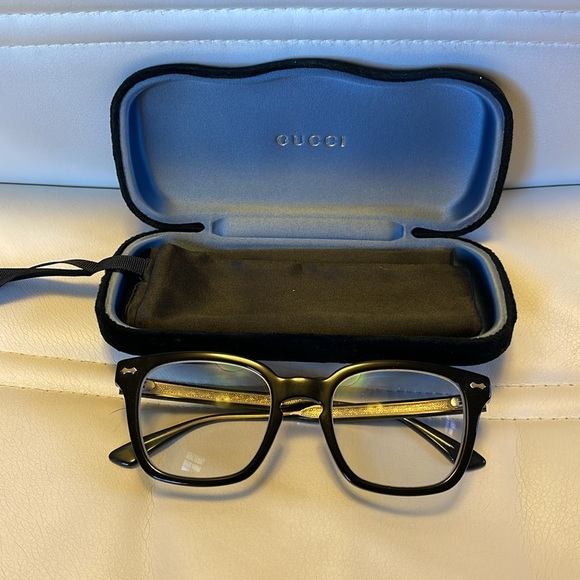 Gucci Rectangular Eyeglasses Glasses Frames GG0184O 001 Black 50mm 0184 - Picture 4 of 11